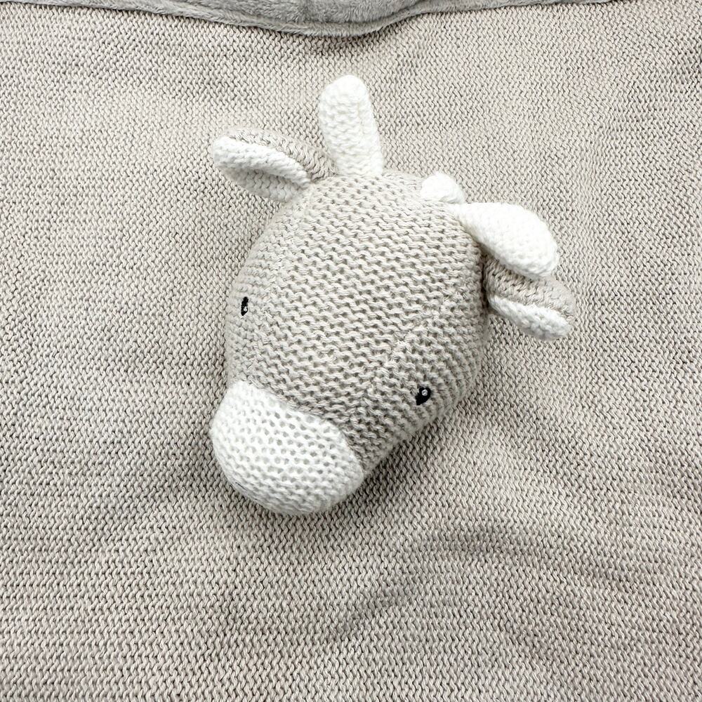 Peacock Alley Light Grey Fleece Giraffe Lovey Security Baby Blanket Soft Plush - Picture 8 of 10